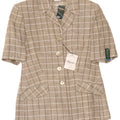 St. Bernard Womens Short Sleeve Cardigan Top UK 12 Medium Brown Check
