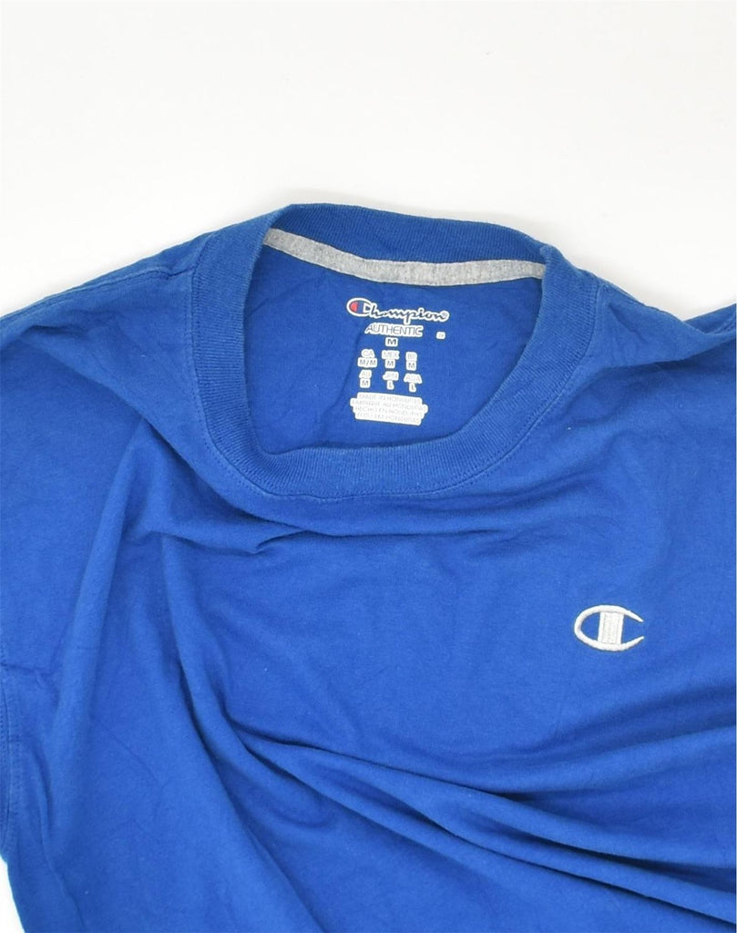 CHAMPION Mens T-Shirt Top Medium Blue Cotton | Vintage Champion | Thrift | Second-Hand Champion | Used Clothing | Messina Hembry 