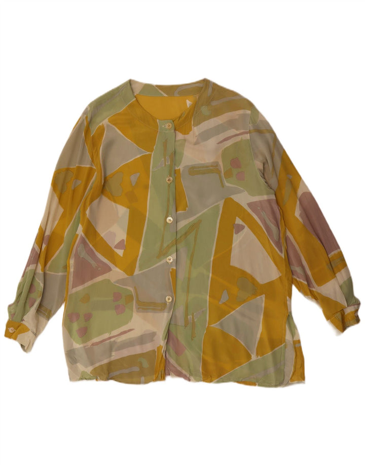 Vintage Womens See Through Shirt Blouse UK 14 Large Multicoloured