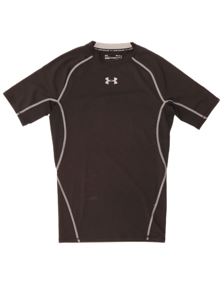 Under Armour Mens Compression T-Shirt Top Medium Black Striped
