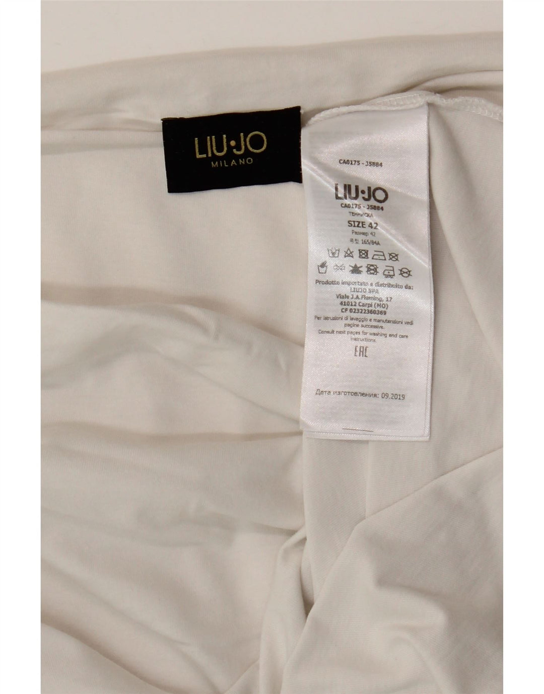 Liu Jo Womens Graphic T-Shirt Top IT 42 Medium White Cotton