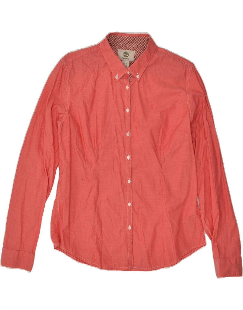 TIMBERLAND Womens Slim Fit Shirt US 10 Large Red Cotton Vintage Timberland and Second-Hand Timberland from Messina Hembry 