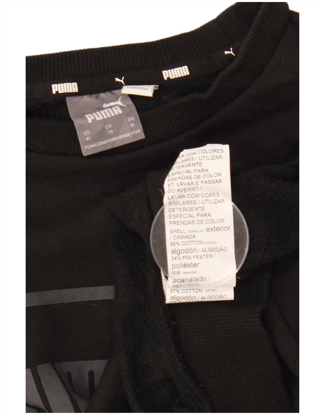Puma Mens Graphic Sweatshirt Jumper XL Black Cotton