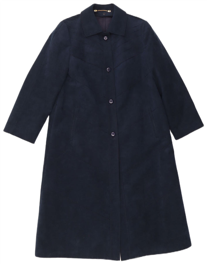 Ralph Womens Overcoat UK 14 Medium Navy Blue Viscose