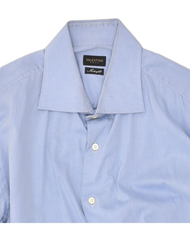 VALENTINO Mens Shirt Small Blue Cotton | Vintage Valentino | Thrift | Second-Hand Valentino | Used Clothing | Messina Hembry 