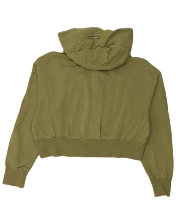 Nike Girls Crop Zip Hoodie Sweater 6-7 Years XS  Khaki Cotton