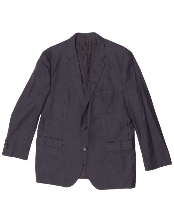 Hugo Boss Mens 2 Button Blazer Jacket EU 54 2XL Navy Blue Wool