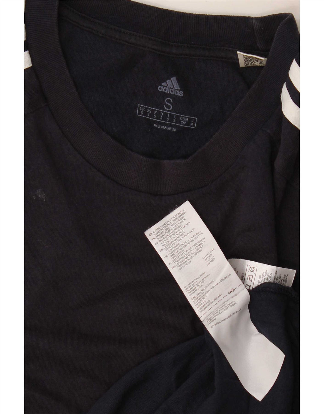 Adidas Mens T-Shirt Top Small Navy Blue Cotton