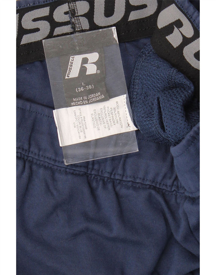 RUSSELL ATHLETIC Mens Tracksuit Trousers Large Navy Blue Rayon