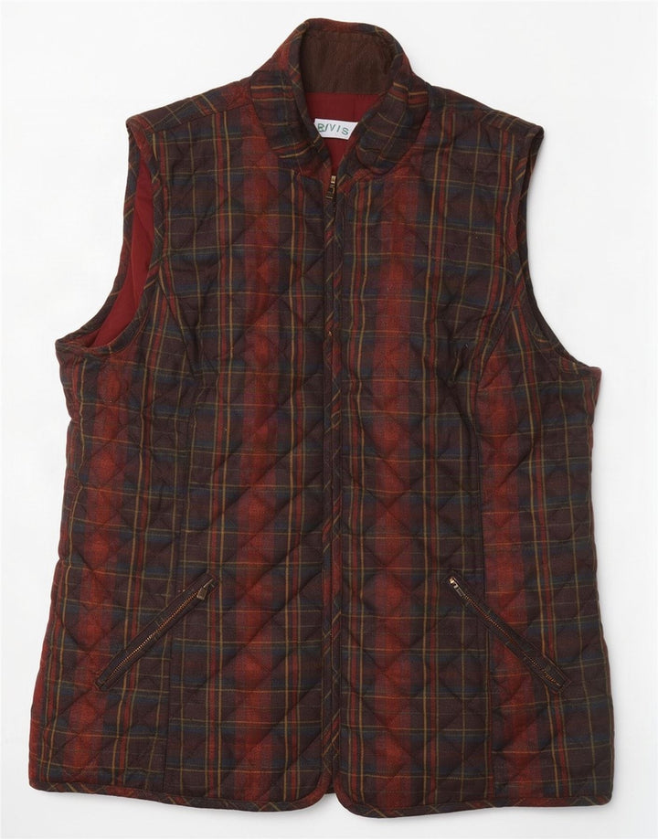 Orvis Womens Quilted Gilet UK 14 Medium Multicoloured Check Polyester