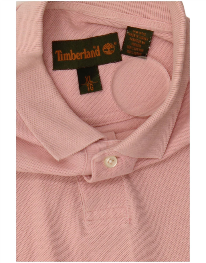 Timberland Mens Polo Shirt XL Pink Cotton