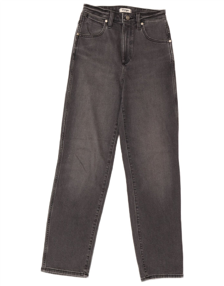 Wrangler Womens Mom Straight Jeans W25 L32 Grey Cotton