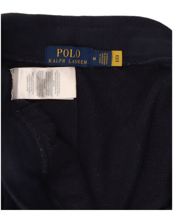 POLO RALPH LAUREN Mens Graphic Tracksuit Trousers Medium  Navy Blue Cotton