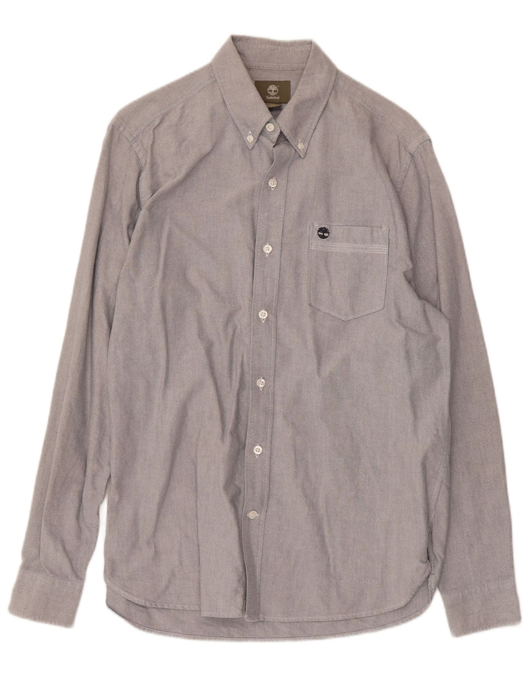 TIMBERLAND Mens Regular Fit Shirt Small Grey Cotton