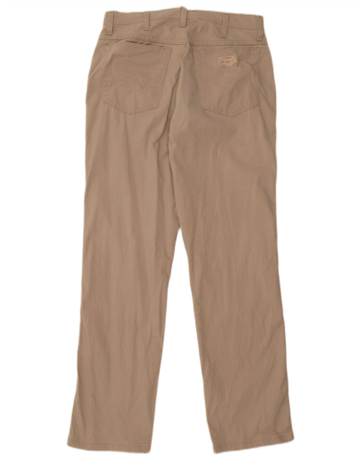 Wrangler Mens Texas Straight Casual Trousers W32 L33 Beige Cotton