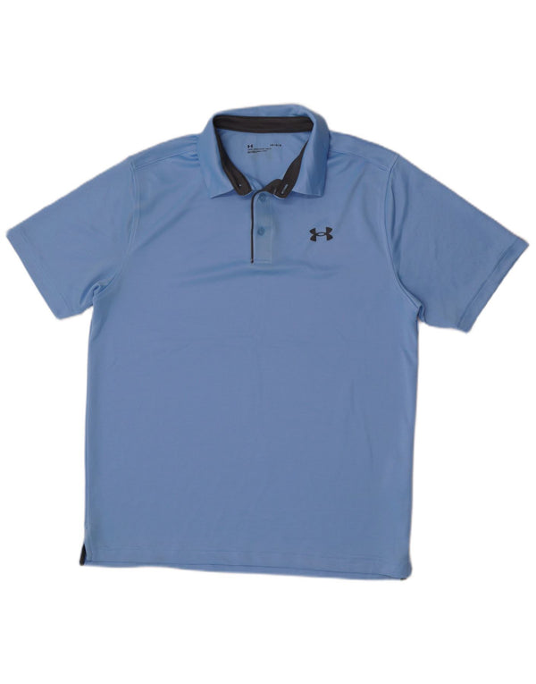 Under Armour Mens Polo Shirt Large Blue Polyester