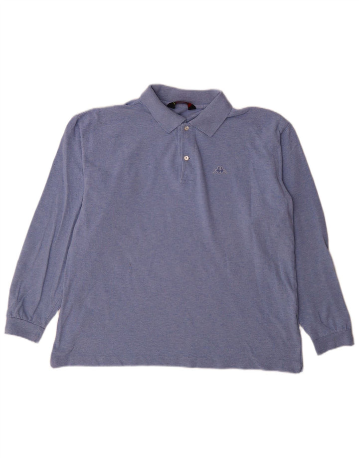 Kappa Mens Long Sleeve Polo Shirt Large Blue Cotton
