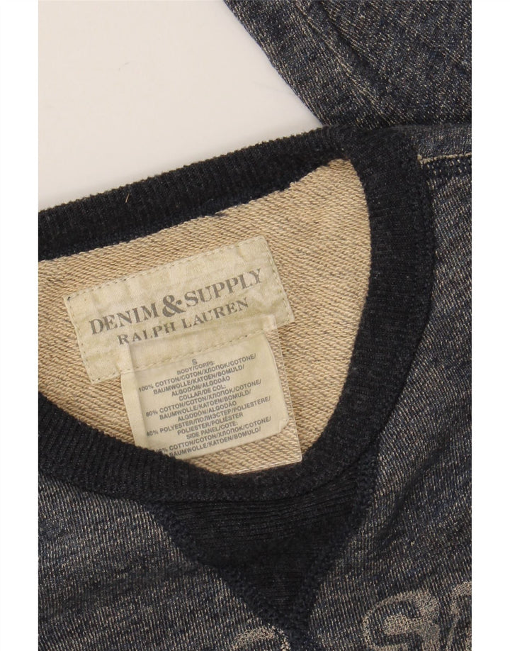 RALPH LAUREN Mens Graphic Sweatshirt Jumper Small Navy Blue Cotton