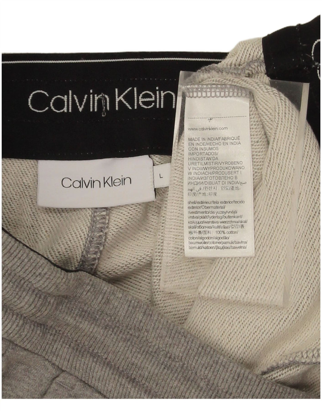 CALVIN KLEIN Mens Tracksuit Trousers Joggers Large Grey Cotton