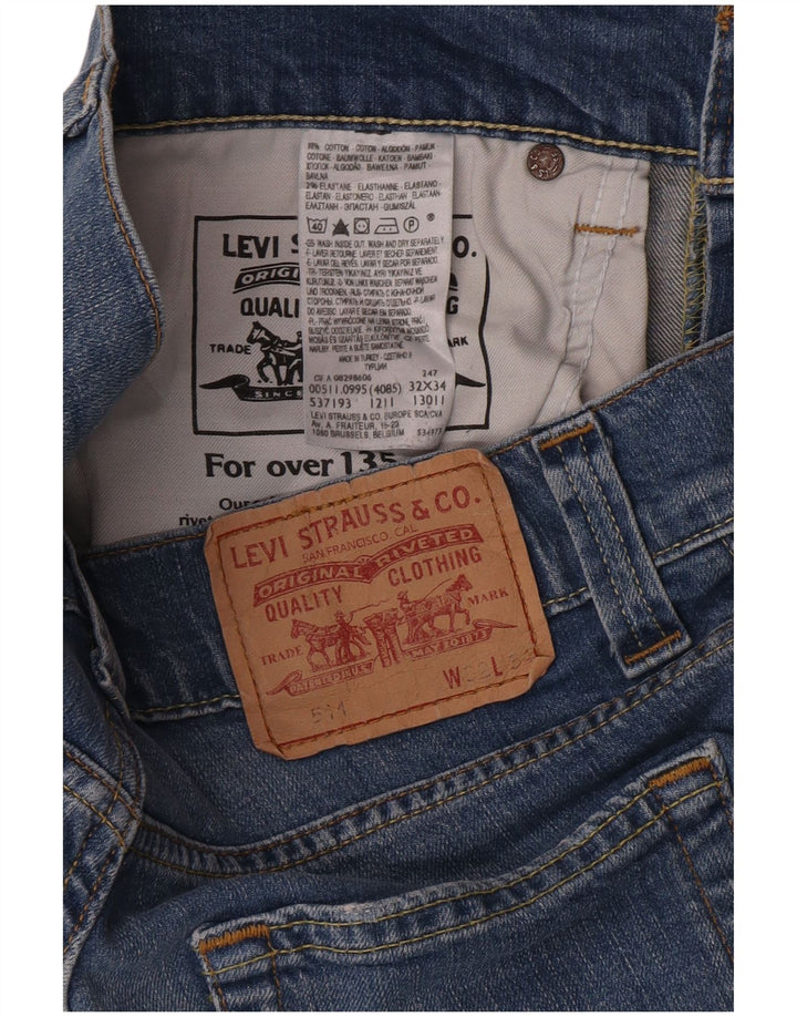 Levi's Womens 511 Slim Jeans W32 L26 Blue Cotton