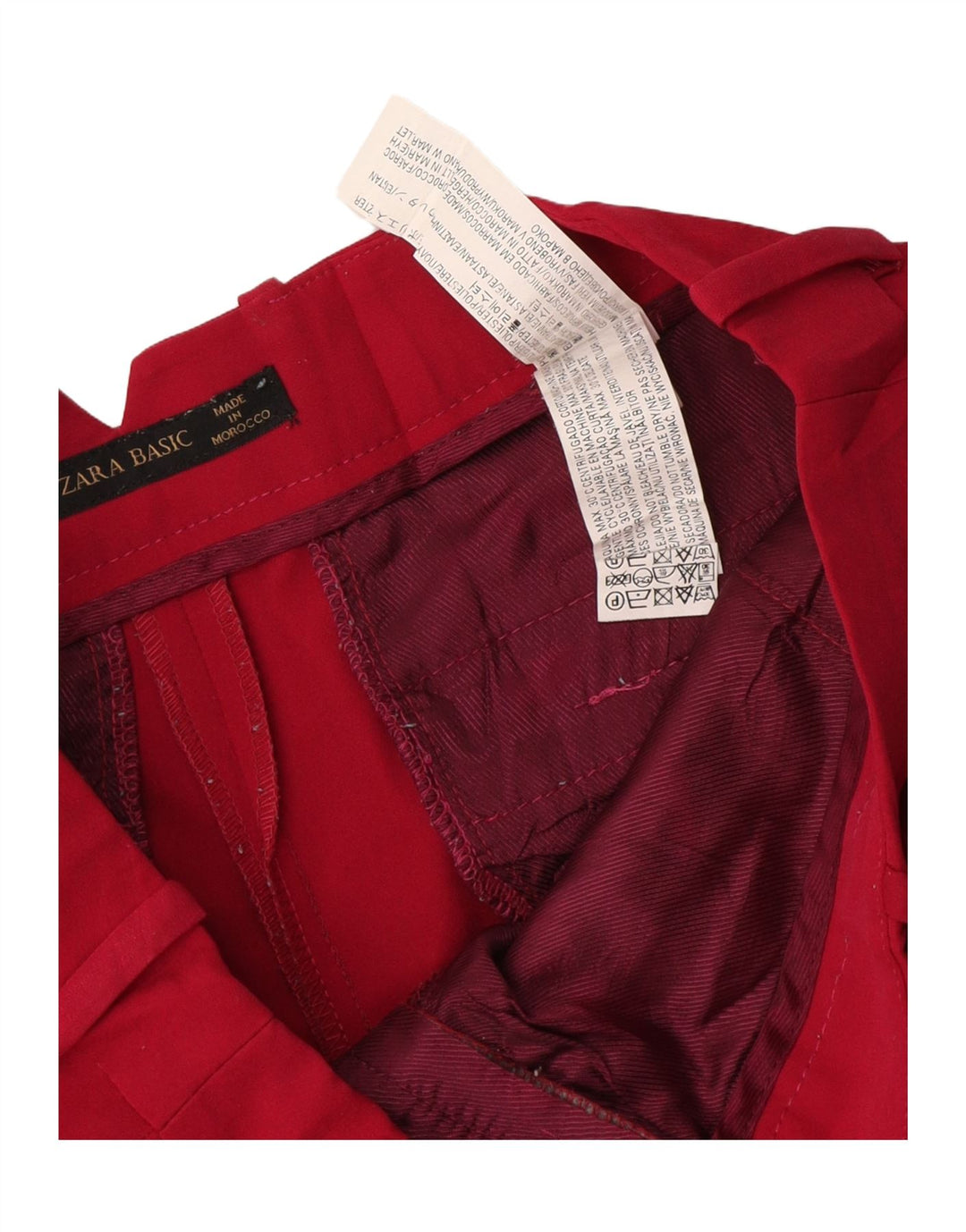 Zara Womens Chino Shorts Small W26  Red Polyester