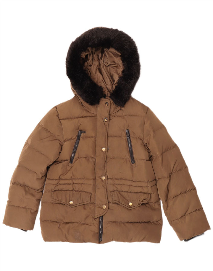 Zara Girls Hooded Padded Jacket 11-12 Years Beige