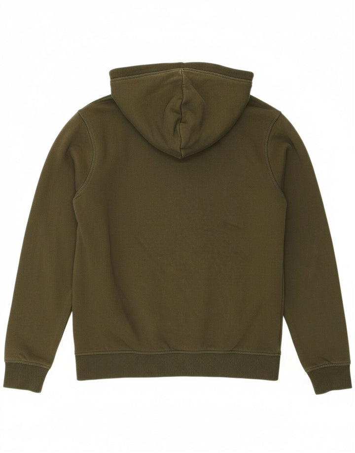 PENGUIN Mens Zip Hoodie Sweater Small Khaki Cotton