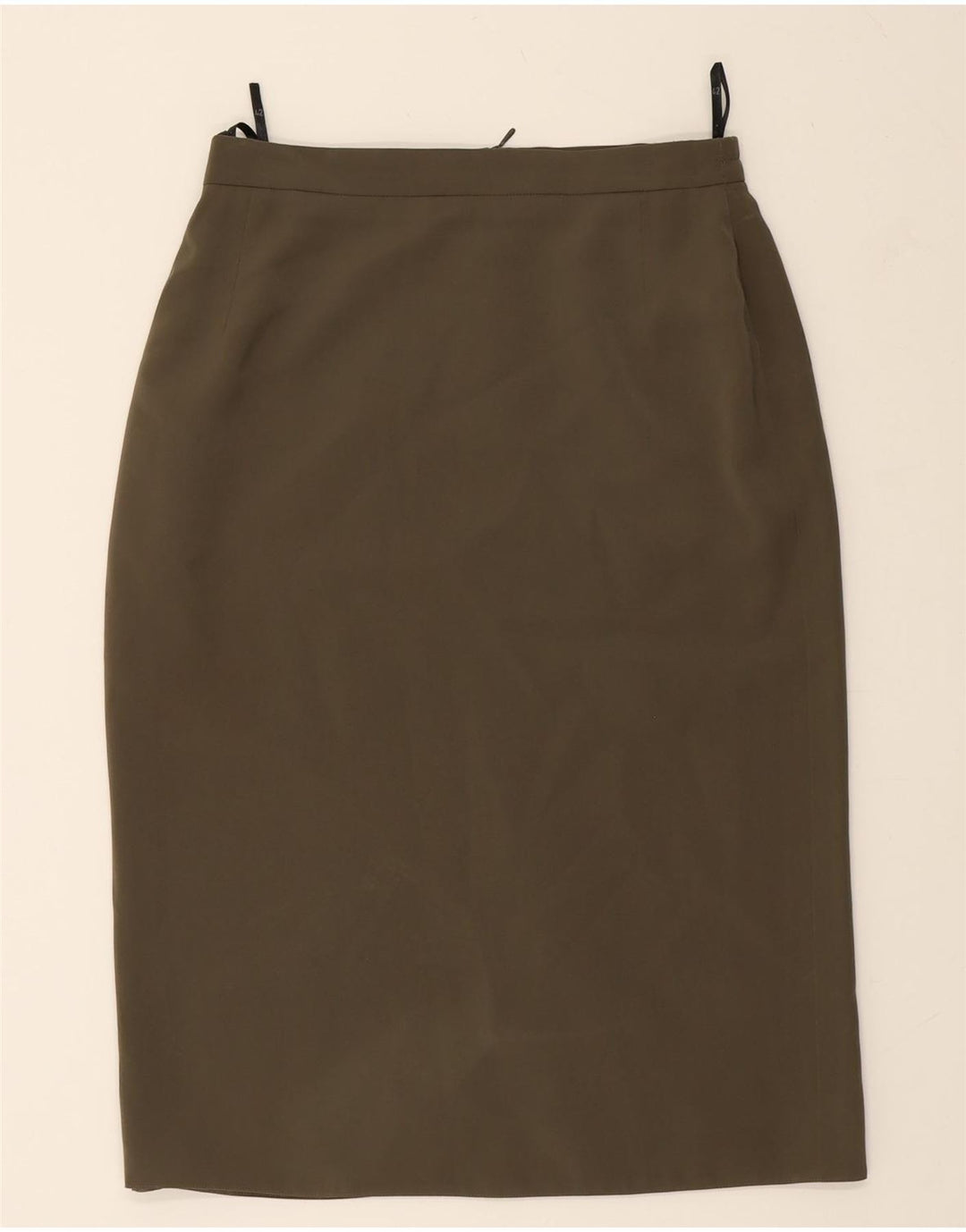 HERMANN LANGE Womens Pencil Skirt IT 42 Medium W30 Khaki Polyester Vintage Hermann Lange and Second-Hand Hermann Lange from Messina Hembry 