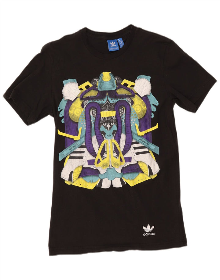 Adidas Mens Graphic T-Shirt Top Small Black Cotton
