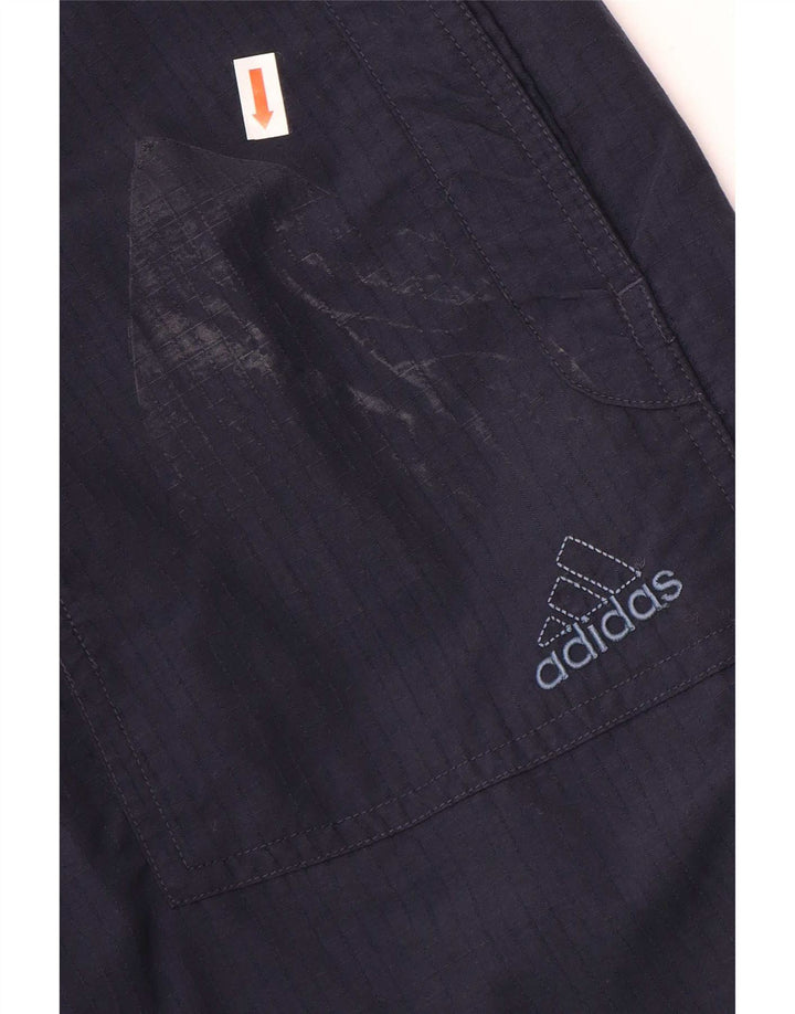 Adidas Mens Straight Waterproof Trousers W28 L32 Navy Blue Check Polyamide