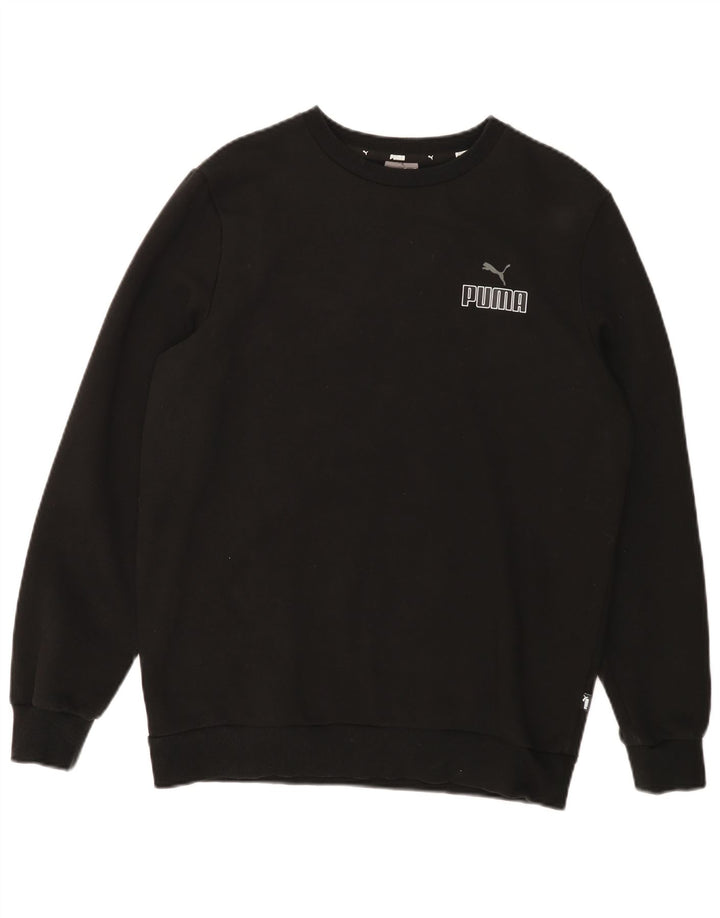 PUMA Mens Sweatshirt Jumper Medium Black Cotton