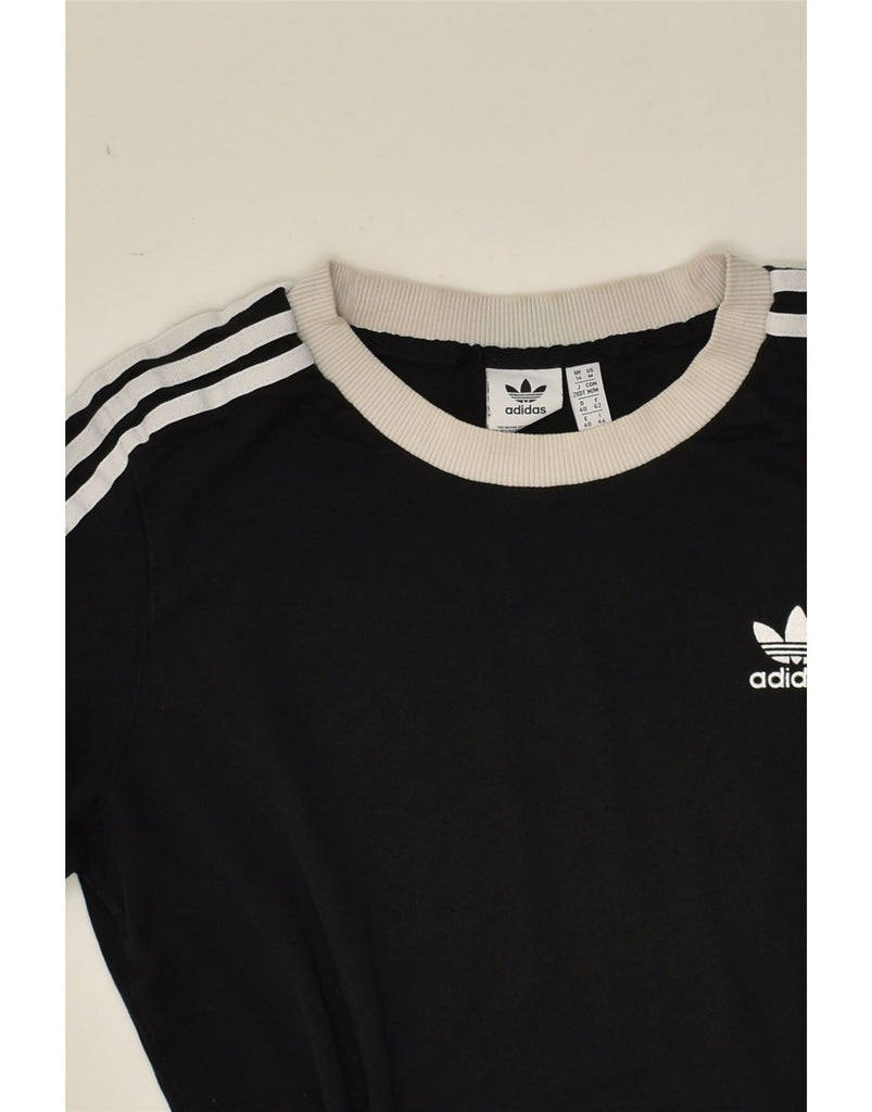 ADIDAS Womens Graphic T-Shirt Top UK 14 Large Black Cotton | Vintage Adidas | Thrift | Second-Hand Adidas | Used Clothing | Messina Hembry 