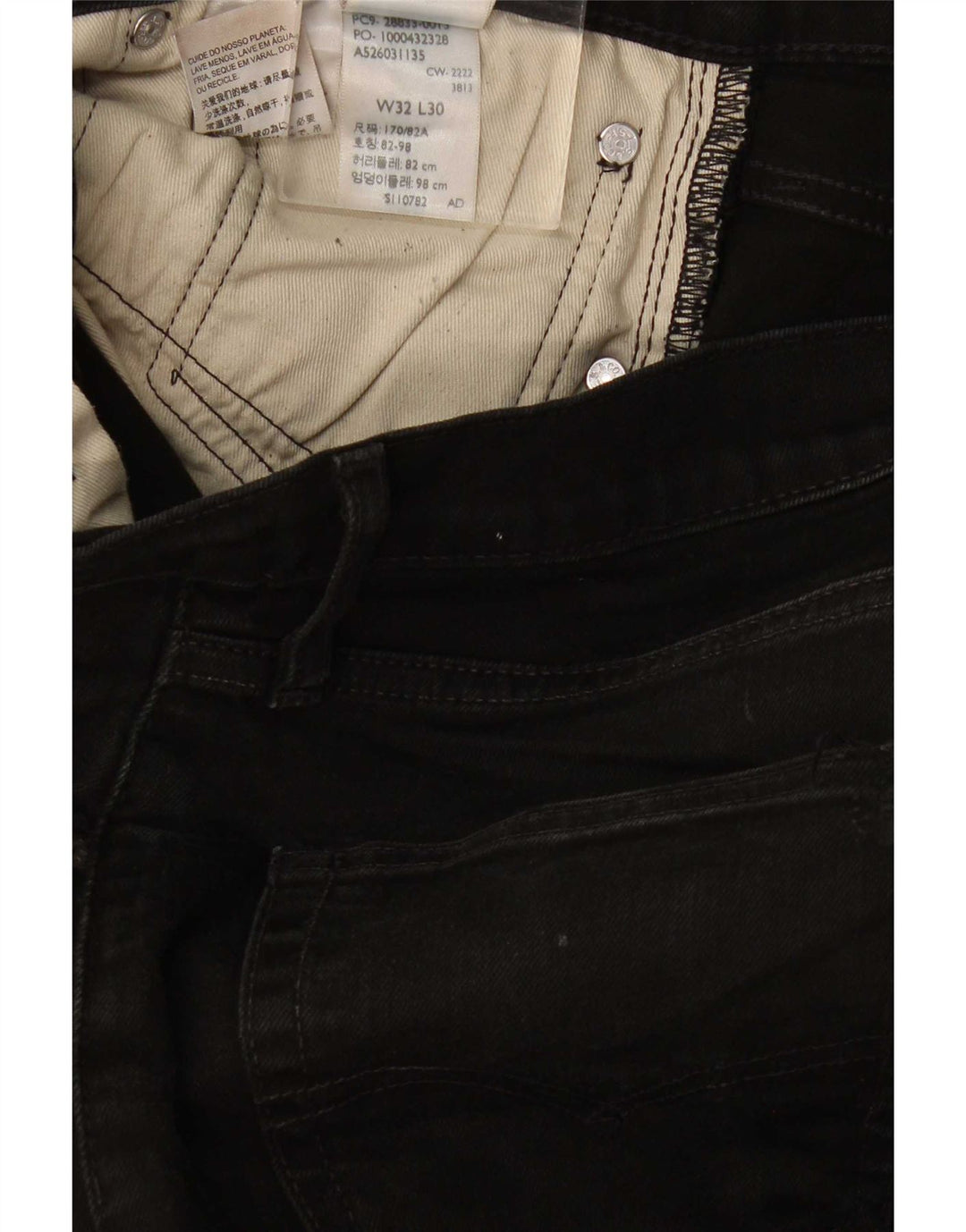 Levi's Mens Slim Jeans W32 L30 Black Cotton