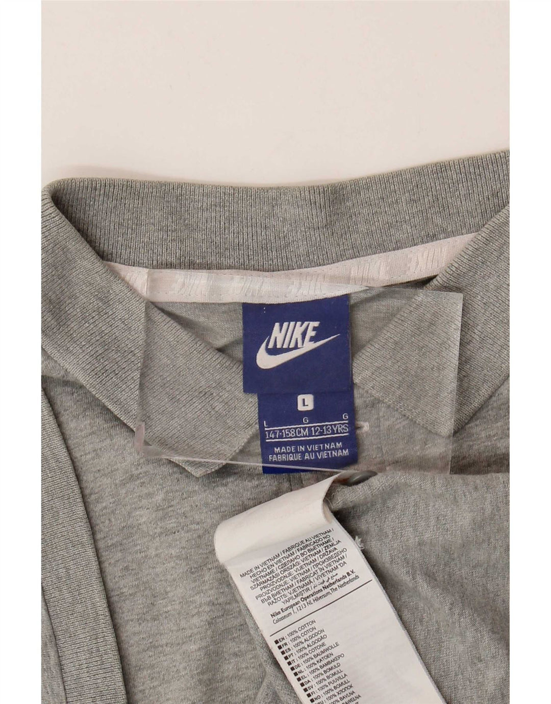 Nike Boys Polo Shirt 12-13 Years Large Grey Cotton