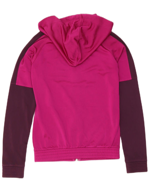 Reebok Womens Zip Hoodie Sweater UK 4/6 XS Pink Colourblock