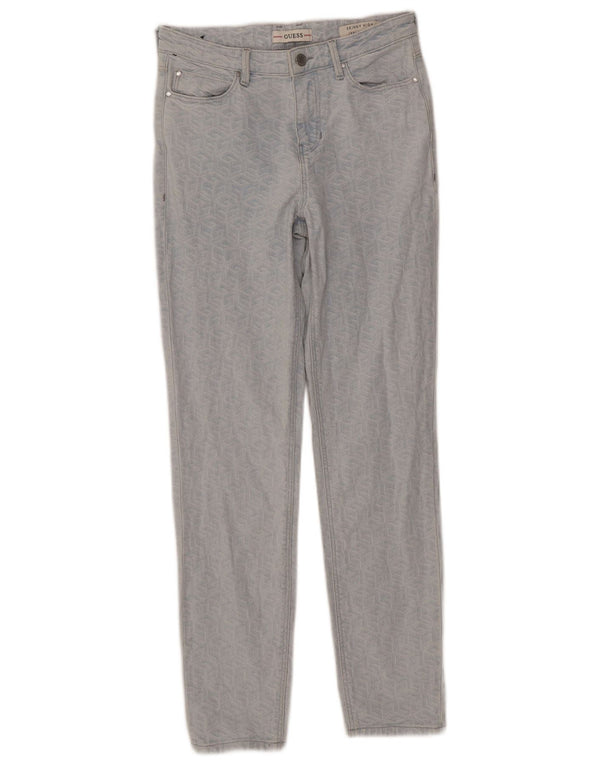 Guess Womens Skinny Jeans W27 L29 Blue Geometric Cotton