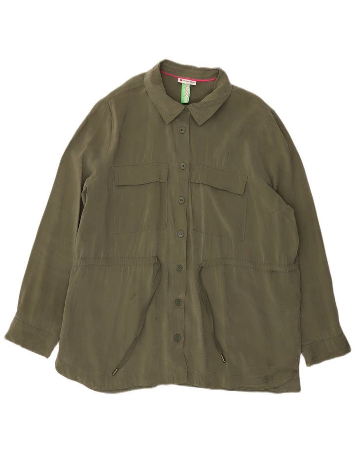 Street One Womens Overshirt Shirt Blouse UK 20 2XL Khaki Modal