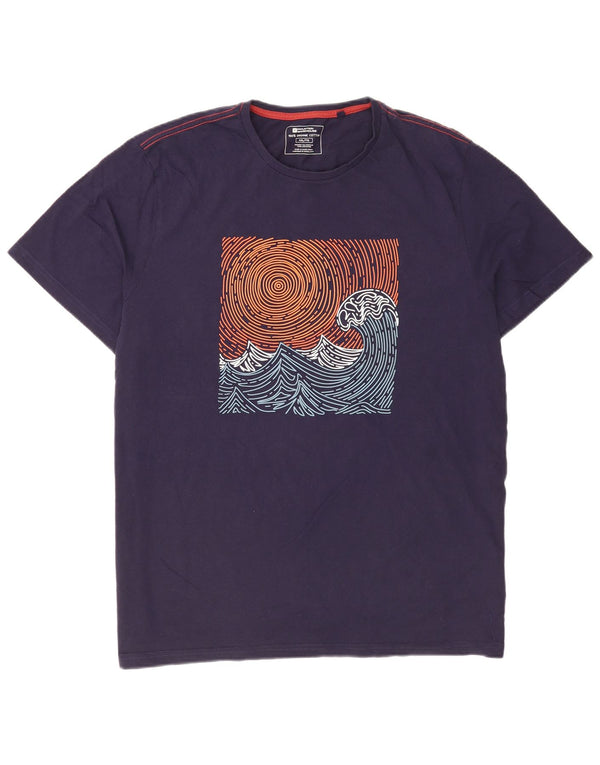Mountain Warehouse Mens Regular Graphic T-Shirt Top 2XL Navy Blue Cotton