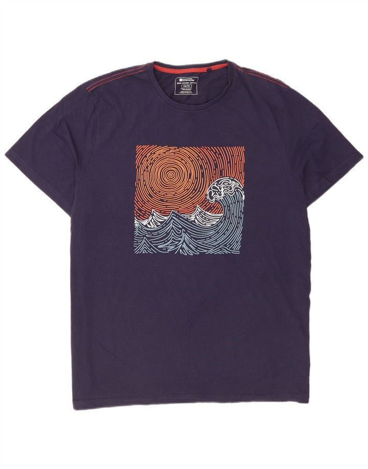 Mountain Warehouse Mens Regular Graphic T-Shirt Top 2XL Navy Blue Cotton