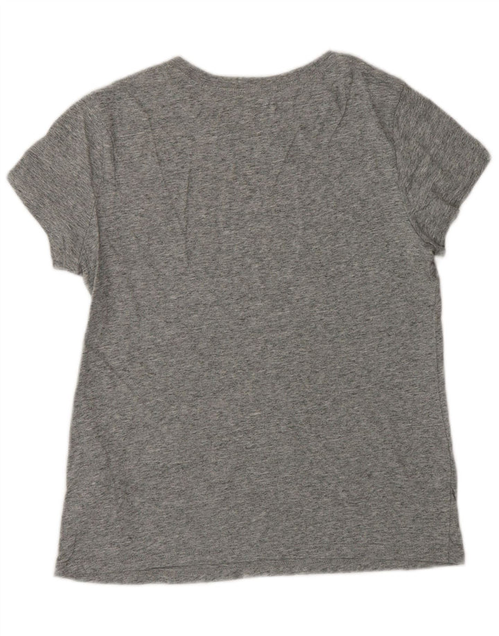 LEVI'S Womens Graphic T-Shirt Top UK 12 Medium Grey Flecked Cotton