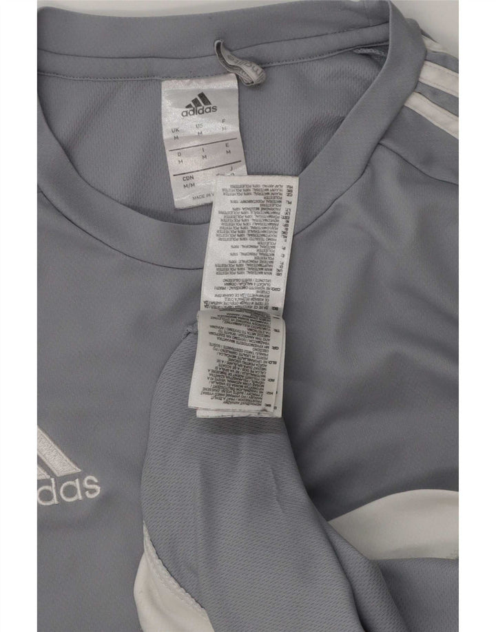 Adidas Mens Climalite T-Shirt Top Medium Blue Colourblock Polyester