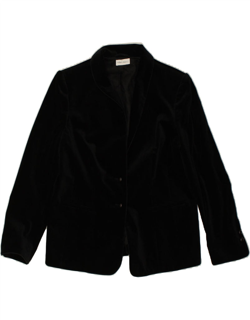 PETER HAHN Womens 2 Button Blazer Jacket UK 18 XL Black Cotton Vintage Peter Hahn and Second-Hand Peter Hahn from Messina Hembry 