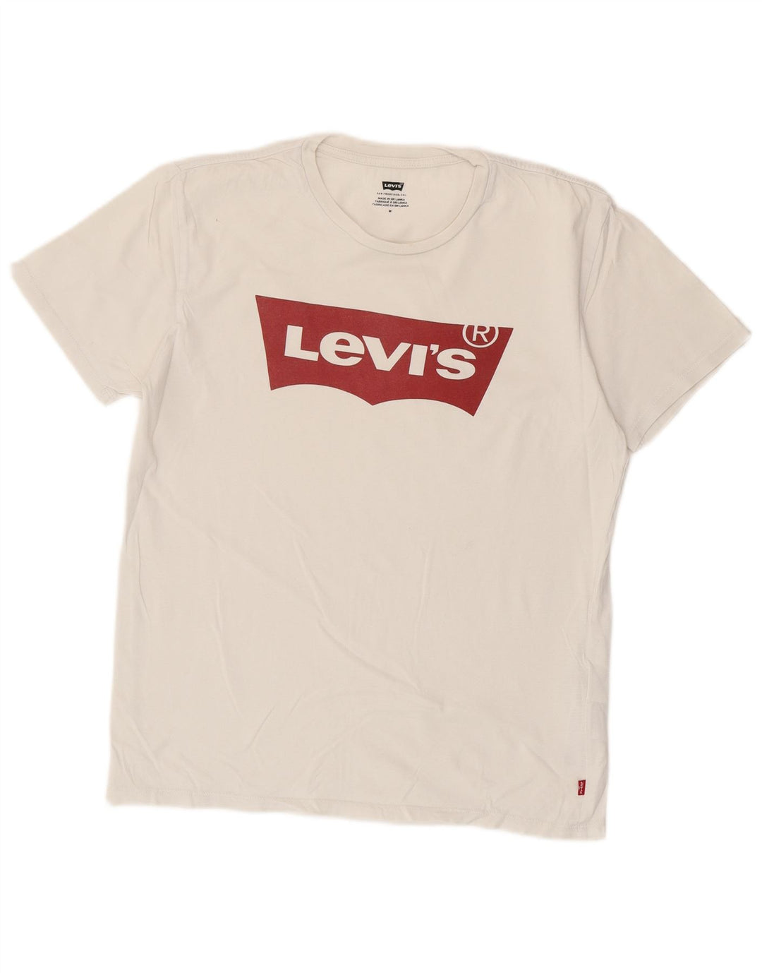 Levi's Mens Graphic T-Shirt Top Medium White Cotton