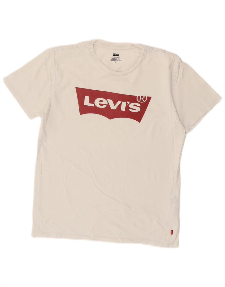Levi's Mens Graphic T-Shirt Top Medium White Cotton