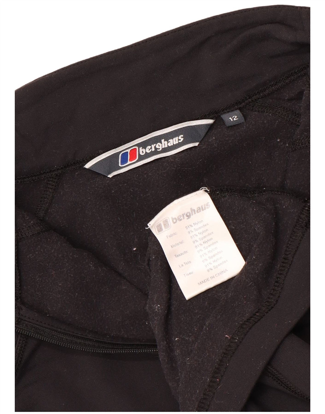 Berghaus Womens Zip Neck Pullover Tracksuit Top UK 12 Medium Black Nylon