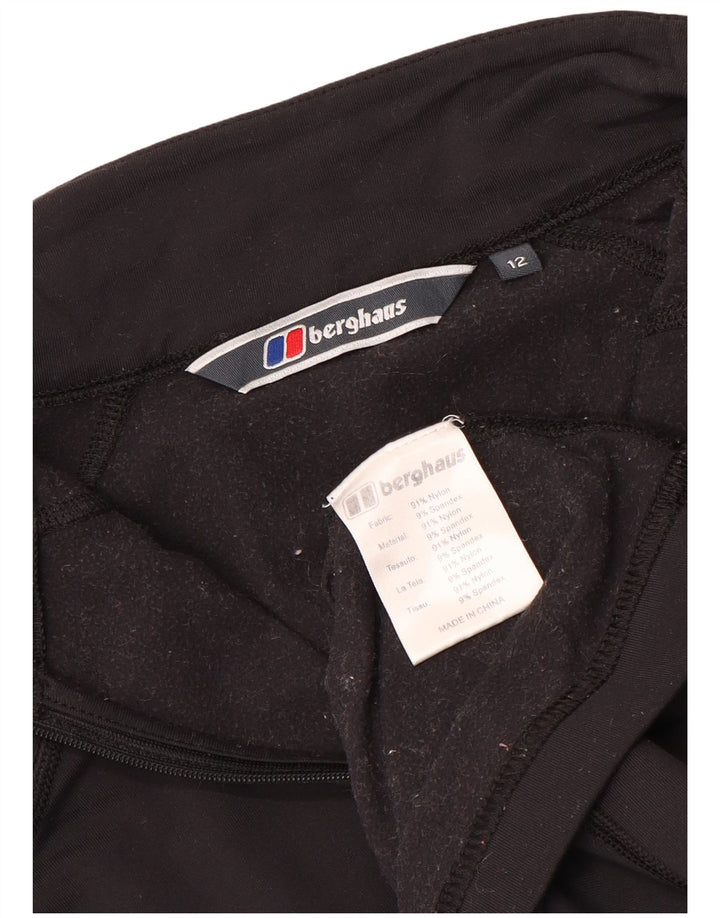 Berghaus Womens Zip Neck Pullover Tracksuit Top UK 12 Medium Black Nylon