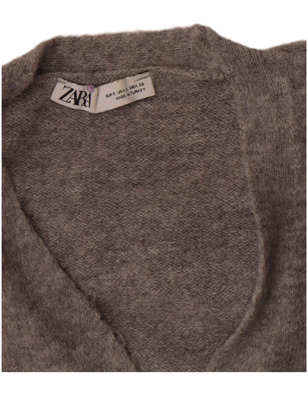 Zara Womens Crop Cardigan Sweater UK 8 Small Grey