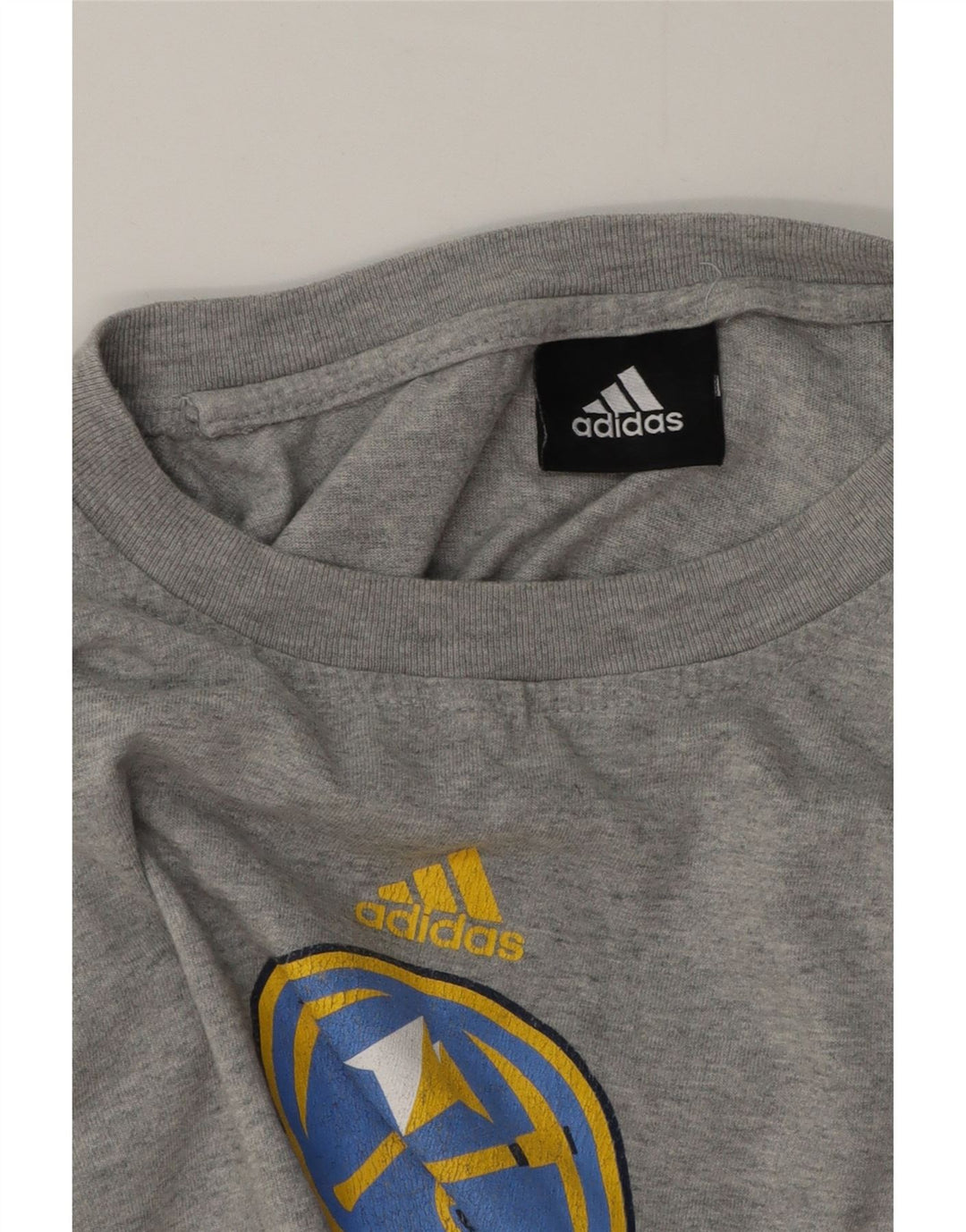 Adidas Mens Denver Nuggets Graphic Top Long Sleeve Medium Grey Flecked