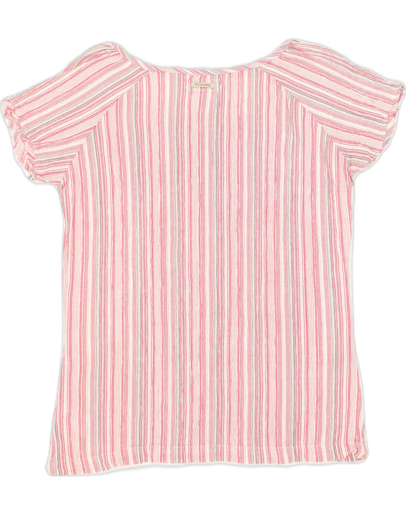 COLUMBIA Womens Blouse Top UK 10 Small Pink Striped Cotton | Vintage Columbia | Thrift | Second-Hand Columbia | Used Clothing | Messina Hembry 