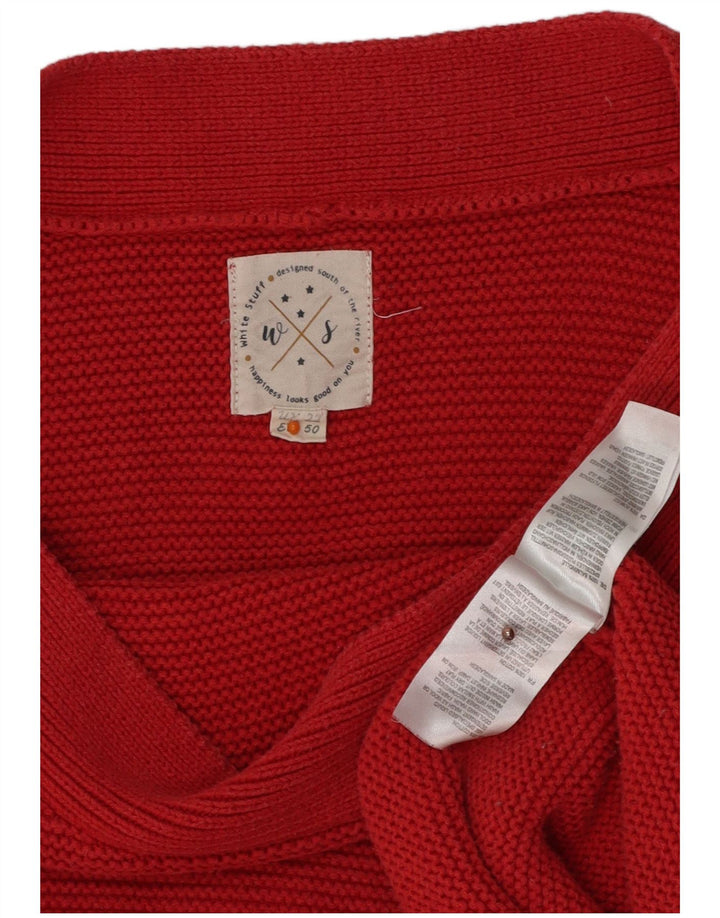 WHITE STUFF Womens Boat Neck Jumper Sweater UK 22 3XL Red Cotton